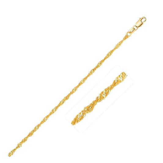 14k Yellow Gold Singapore Chain (1.80 mm) RCJ Chains  CELESTIA LUXE JEWELLERS