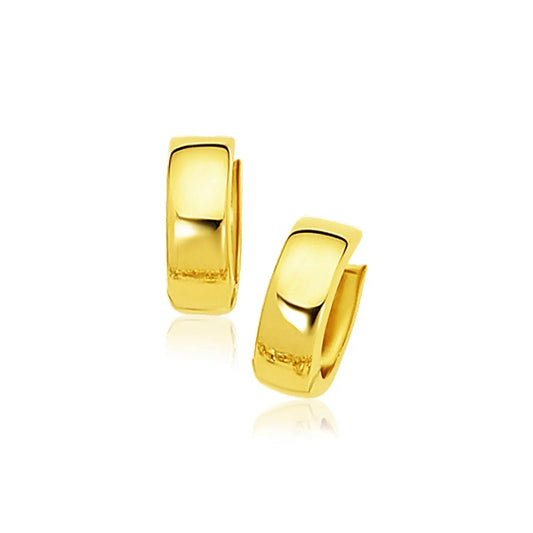 14k Yellow Gold Snuggable Hoop Earrings RCJ Earrings  CELESTIA LUXE JEWELLERS