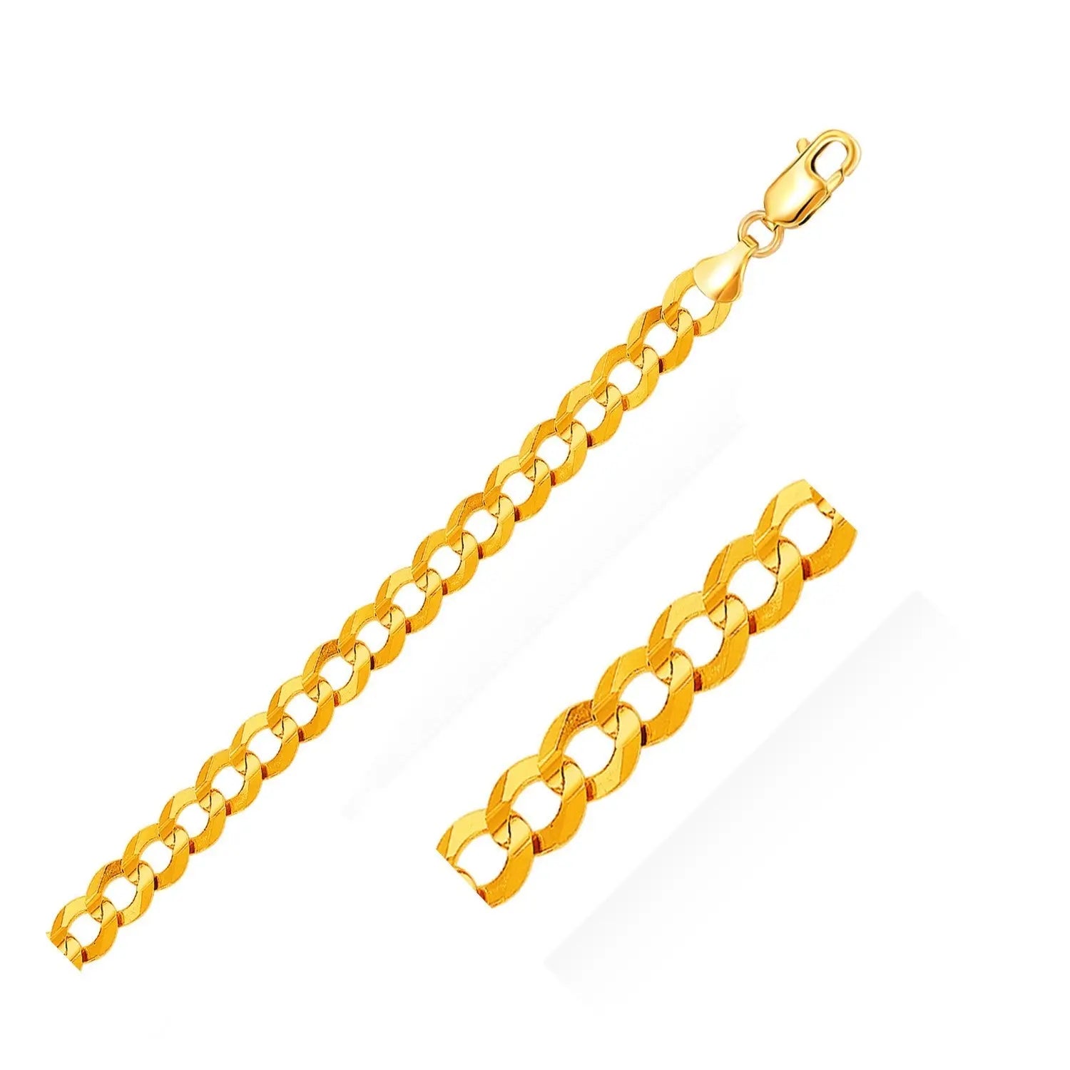 14k Yellow Gold Solid Curb Bracelet (10.00 mm) RCJ Bracelets  CELESTIA LUXE JEWELLERS
