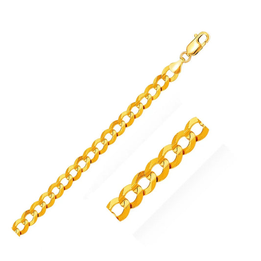 14k Yellow Gold Solid Curb Bracelet (10.00 mm) RCJ Bracelets  CELESTIA LUXE JEWELLERS
