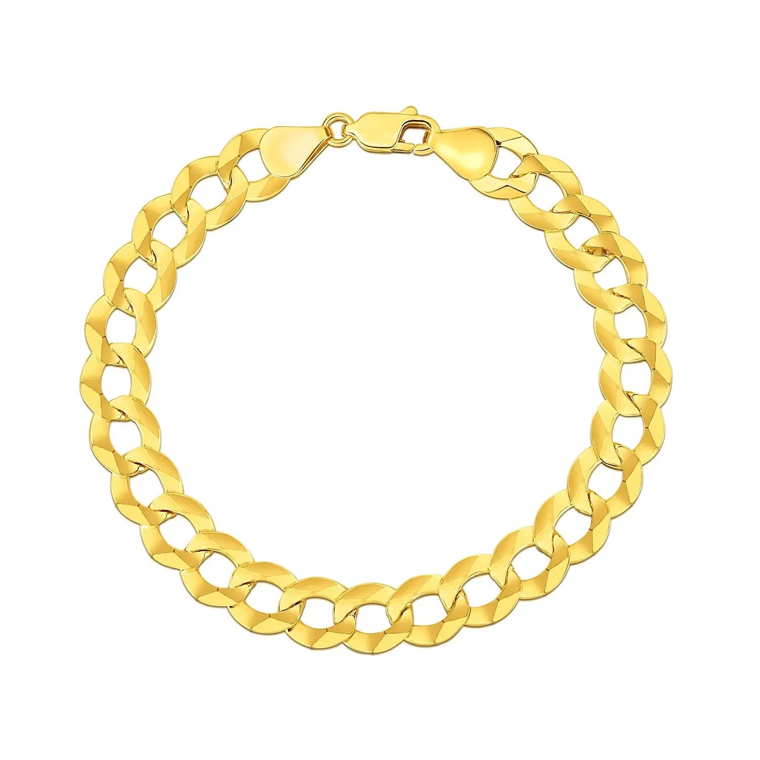 14k Yellow Gold Solid Curb Bracelet (10.00 mm) RCJ Bracelets  CELESTIA LUXE JEWELLERS