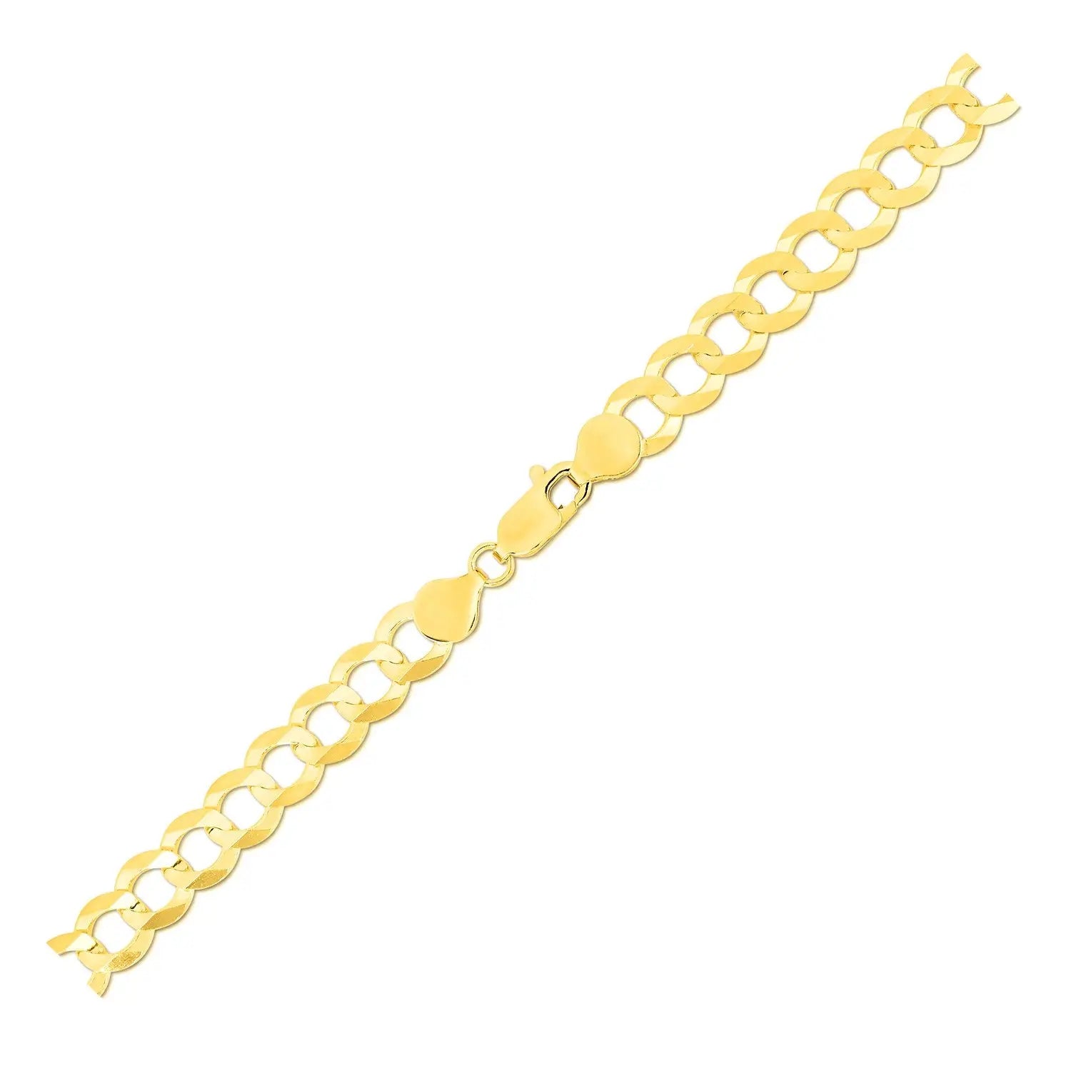 14k Yellow Gold Solid Curb Bracelet (7.00 mm) RCJ Bracelets  CELESTIA LUXE JEWELLERS