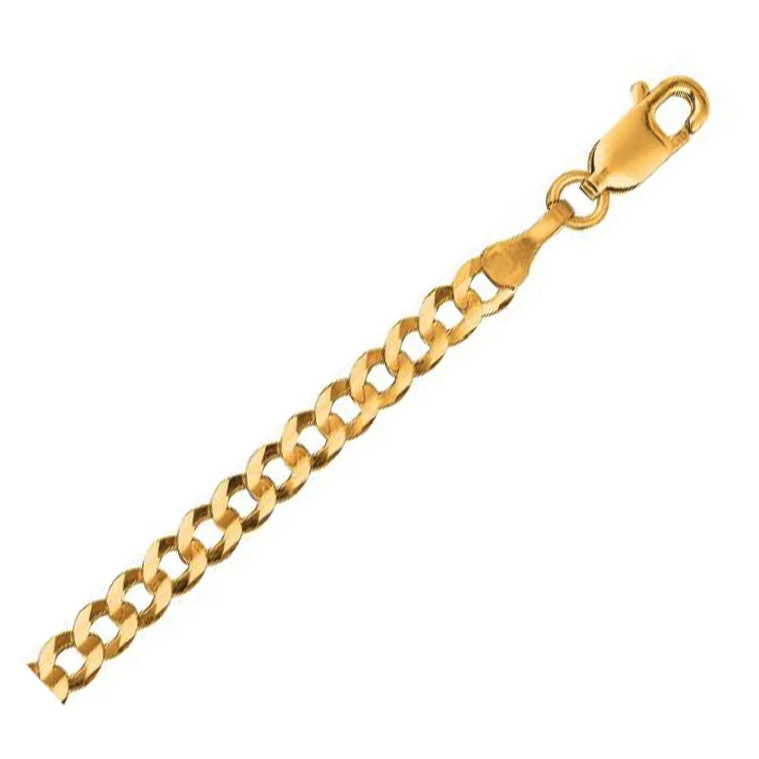 14k Yellow Gold Solid Curb Chain (3.20 mm) RCJ Chains  CELESTIA LUXE JEWELLERS