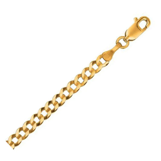 14k Yellow Gold Solid Curb Chain (3.20 mm) RCJ Chains  CELESTIA LUXE JEWELLERS