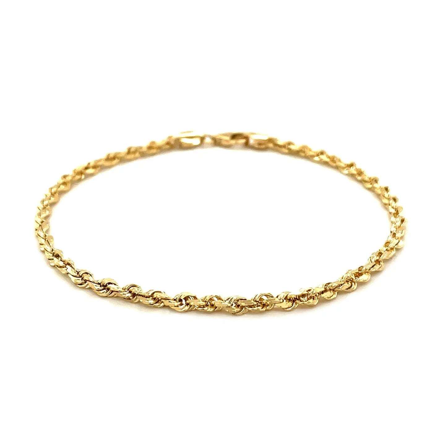 14k Yellow Gold Solid Diamond Cut Rope Bracelet (3.00 mm) RCJ Bracelets  CELESTIA LUXE JEWELLERS