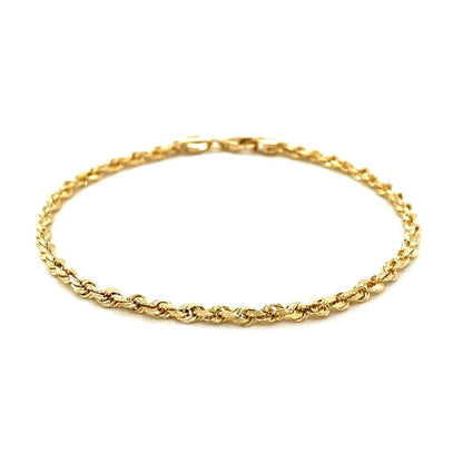 14k Yellow Gold Solid Diamond Cut Rope Bracelet (3.00 mm) RCJ Bracelets  CELESTIA LUXE JEWELLERS