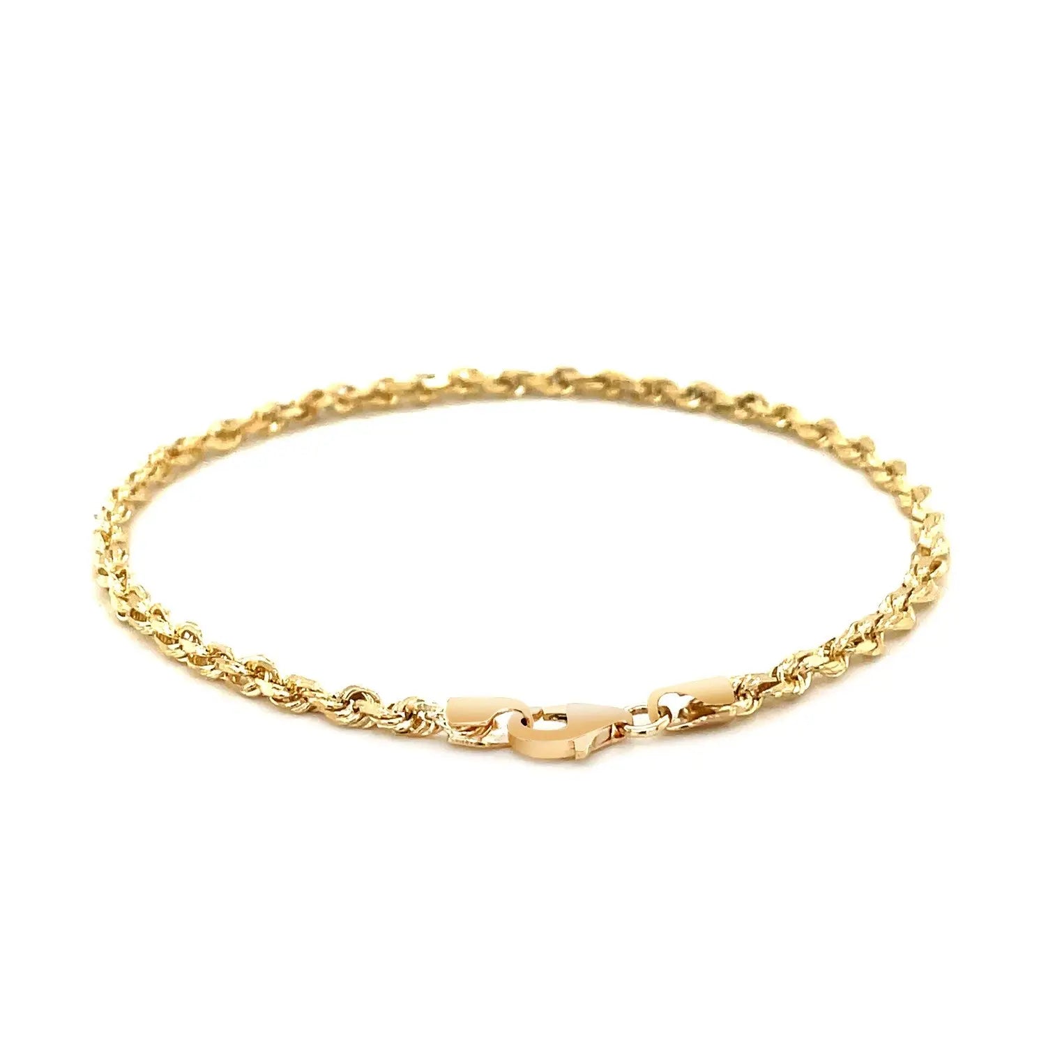 14k Yellow Gold Solid Diamond Cut Rope Bracelet (3.00 mm) RCJ Bracelets  CELESTIA LUXE JEWELLERS