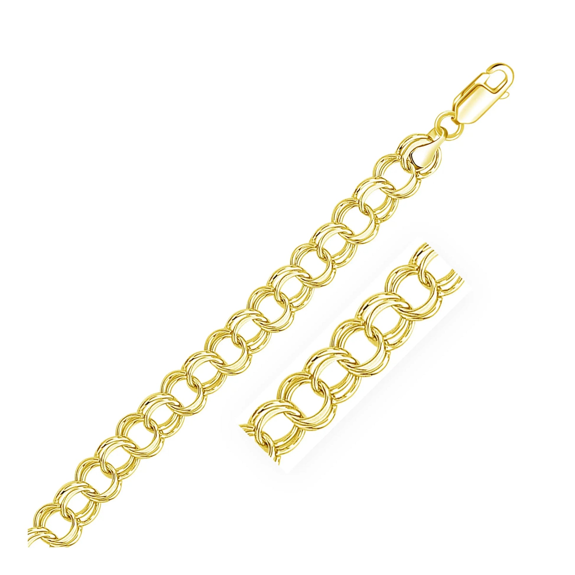 14k Yellow Gold Solid Double Link Charm Bracelet (8.00 mm) RCJ Bracelets  CELESTIA LUXE JEWELLERS