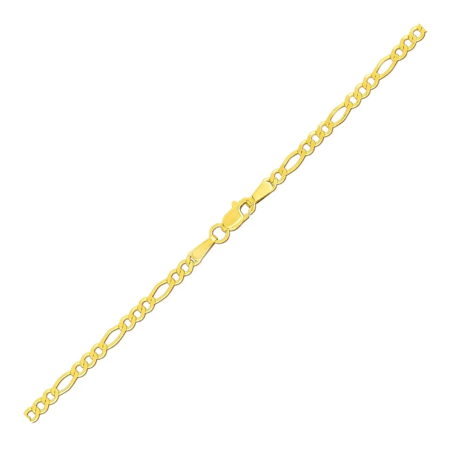 14k Yellow Gold Solid Figaro Bracelet (2.80 mm) RCJ Bracelets  CELESTIA LUXE JEWELLERS