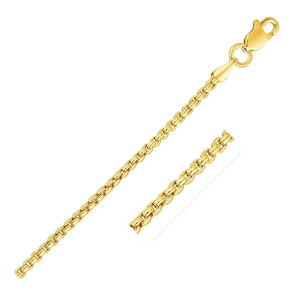 14k Yellow Gold Solid Round Box Chain (1.6 mm) RCJ Chains  CELESTIA LUXE JEWELLERS