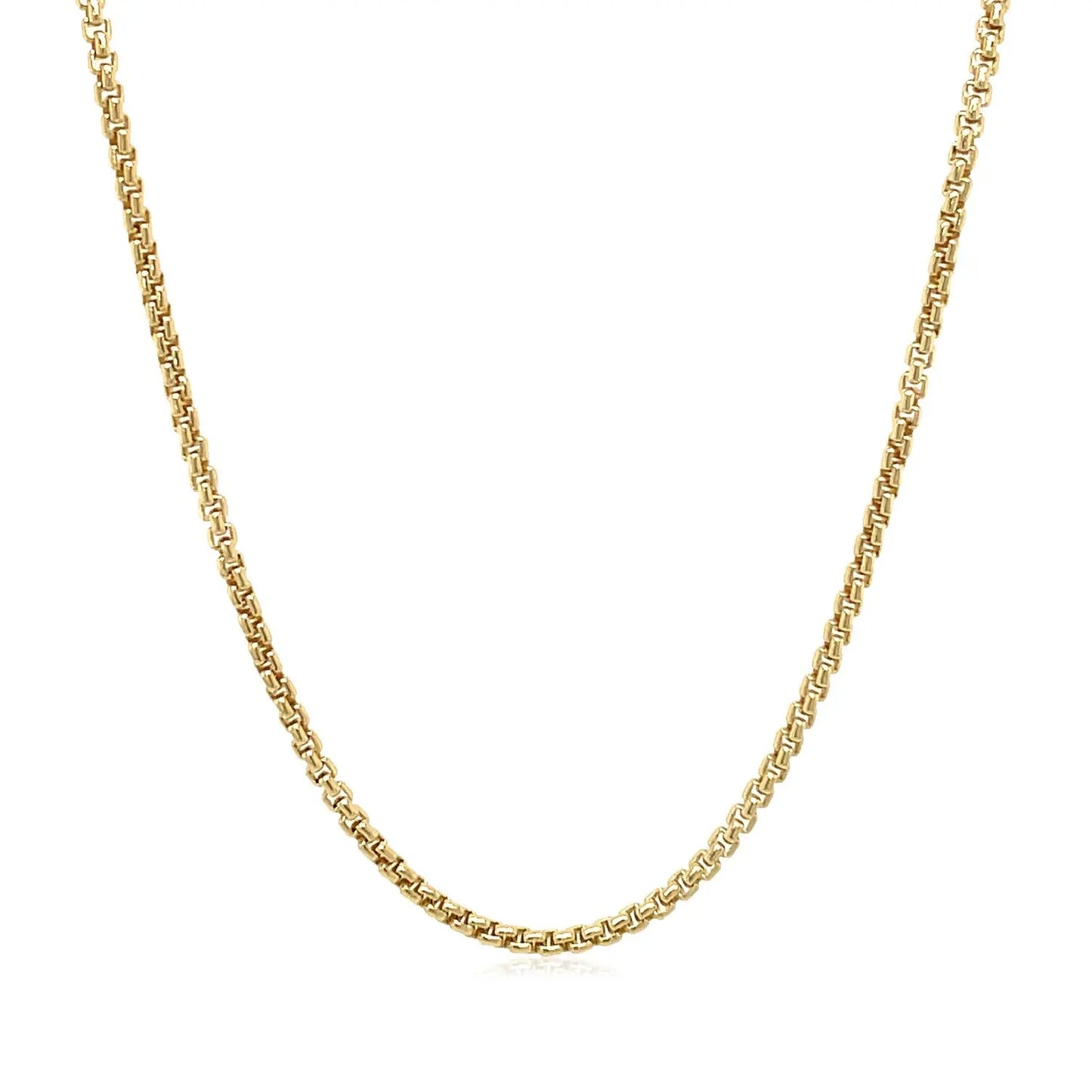 14k Yellow Gold Solid Round Box Chain (1.6 mm) RCJ Chains  CELESTIA LUXE JEWELLERS