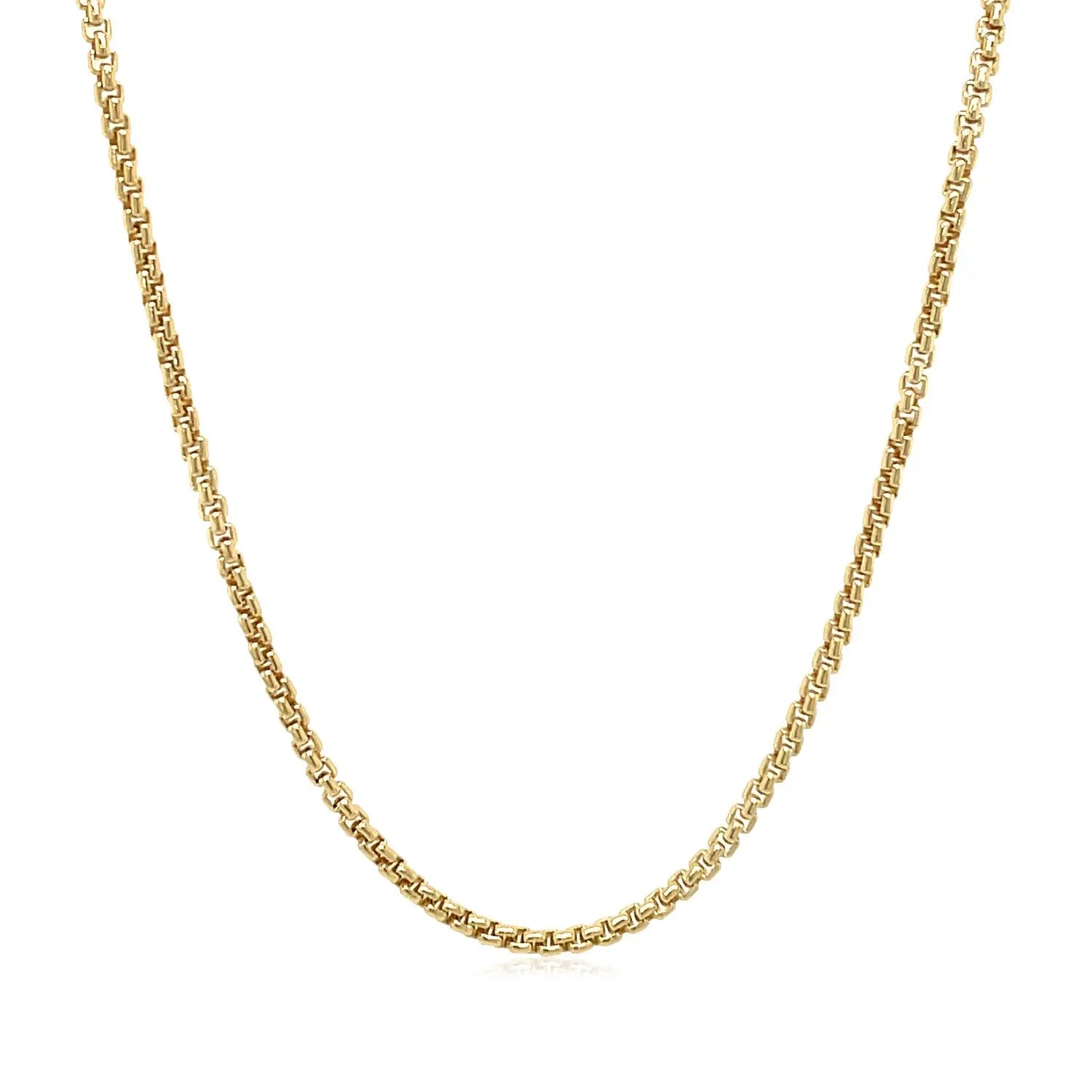 14k Yellow Gold Solid Round Box Chain (1.6 mm) RCJ Chains  CELESTIA LUXE JEWELLERS