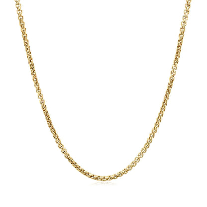 14k Yellow Gold Solid Round Box Chain (1.6 mm) RCJ Chains  CELESTIA LUXE JEWELLERS