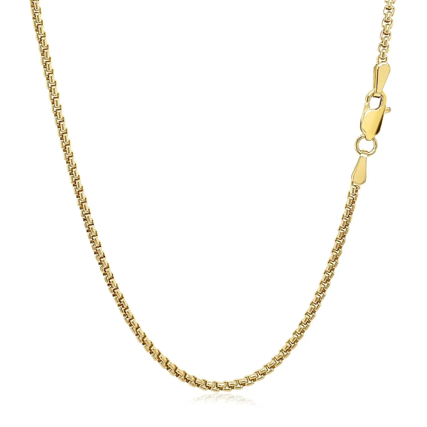 14k Yellow Gold Solid Round Box Chain (1.6 mm) RCJ Chains  CELESTIA LUXE JEWELLERS