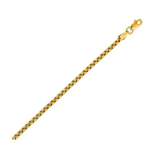 14k Yellow Gold Solid Round Box Chain (3.6 mm) RCJ Chains  CELESTIA LUXE JEWELLERS