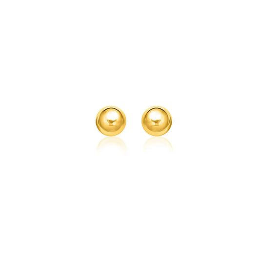 14k Yellow Gold Spherical Stud Earrings (8mm) RCJ Earrings  CELESTIA LUXE JEWELLERS