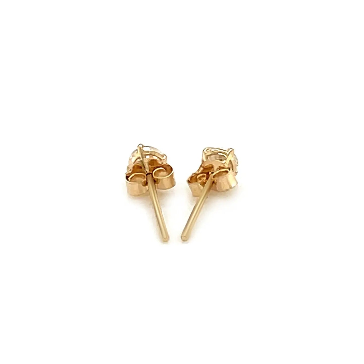 14k Yellow Gold Stud Earrings with White Hue Faceted Cubic Zirconia(3mm) RCJ Earrings  CELESTIA LUXE JEWELLERS
