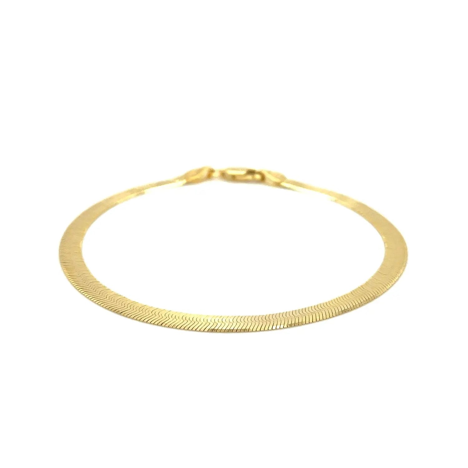 14k Yellow Gold Super Flex Herringbone Bracelet (3.80 mm) RCJ Bracelets  CELESTIA LUXE JEWELLERS