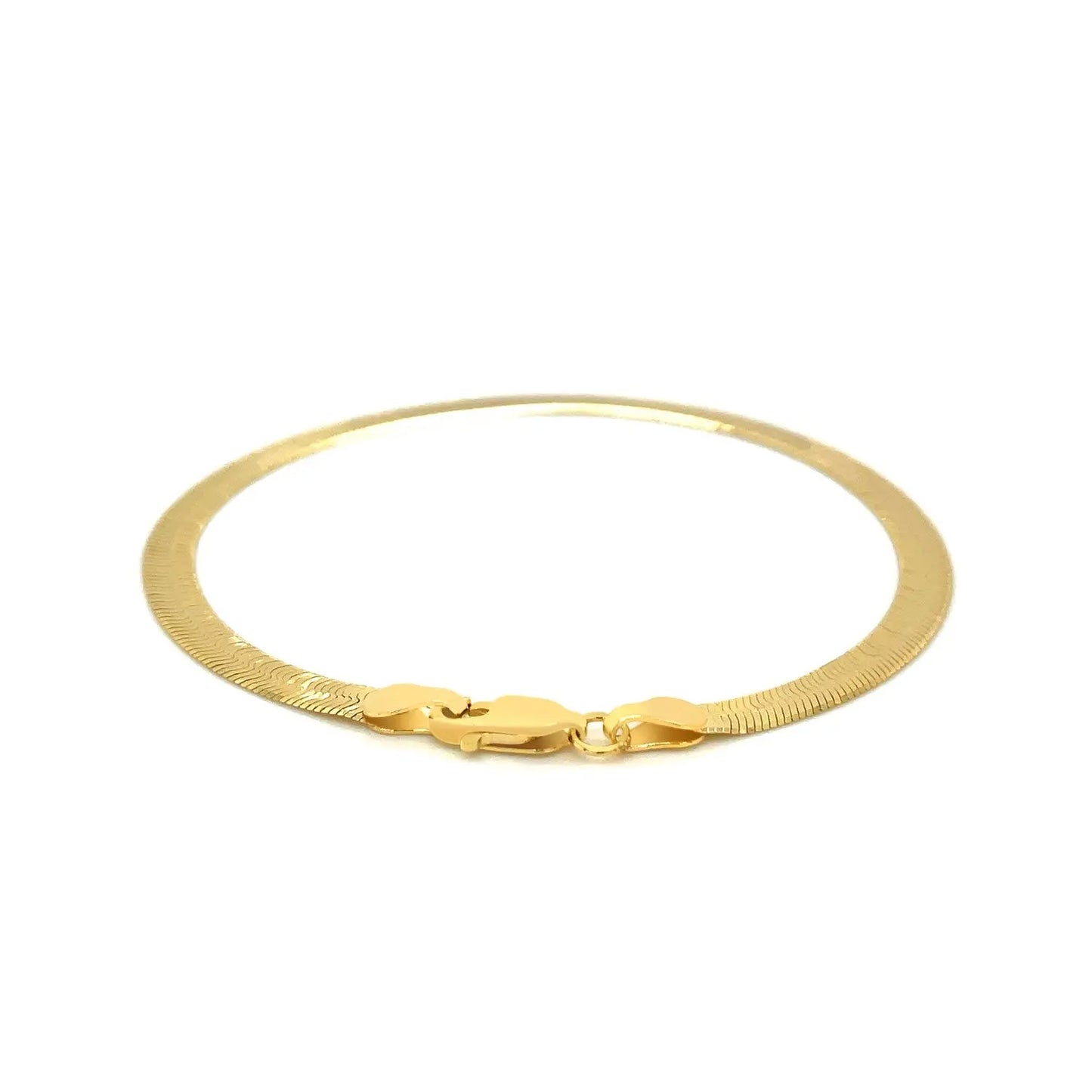 14k Yellow Gold Super Flex Herringbone Bracelet (3.80 mm) RCJ Bracelets  CELESTIA LUXE JEWELLERS