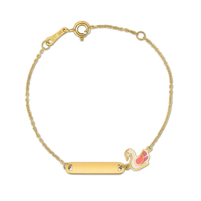 14k Yellow Gold Swan Childrens Bracelet (1.00 mm) RCJ Bracelets  CELESTIA LUXE JEWELLERS