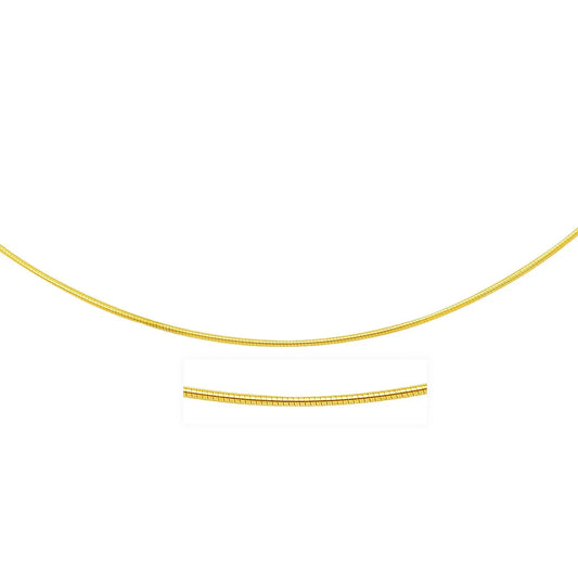 14k Yellow Gold Thin Motif Round Omega Necklace RCJ Necklaces  CELESTIA LUXE JEWELLERS