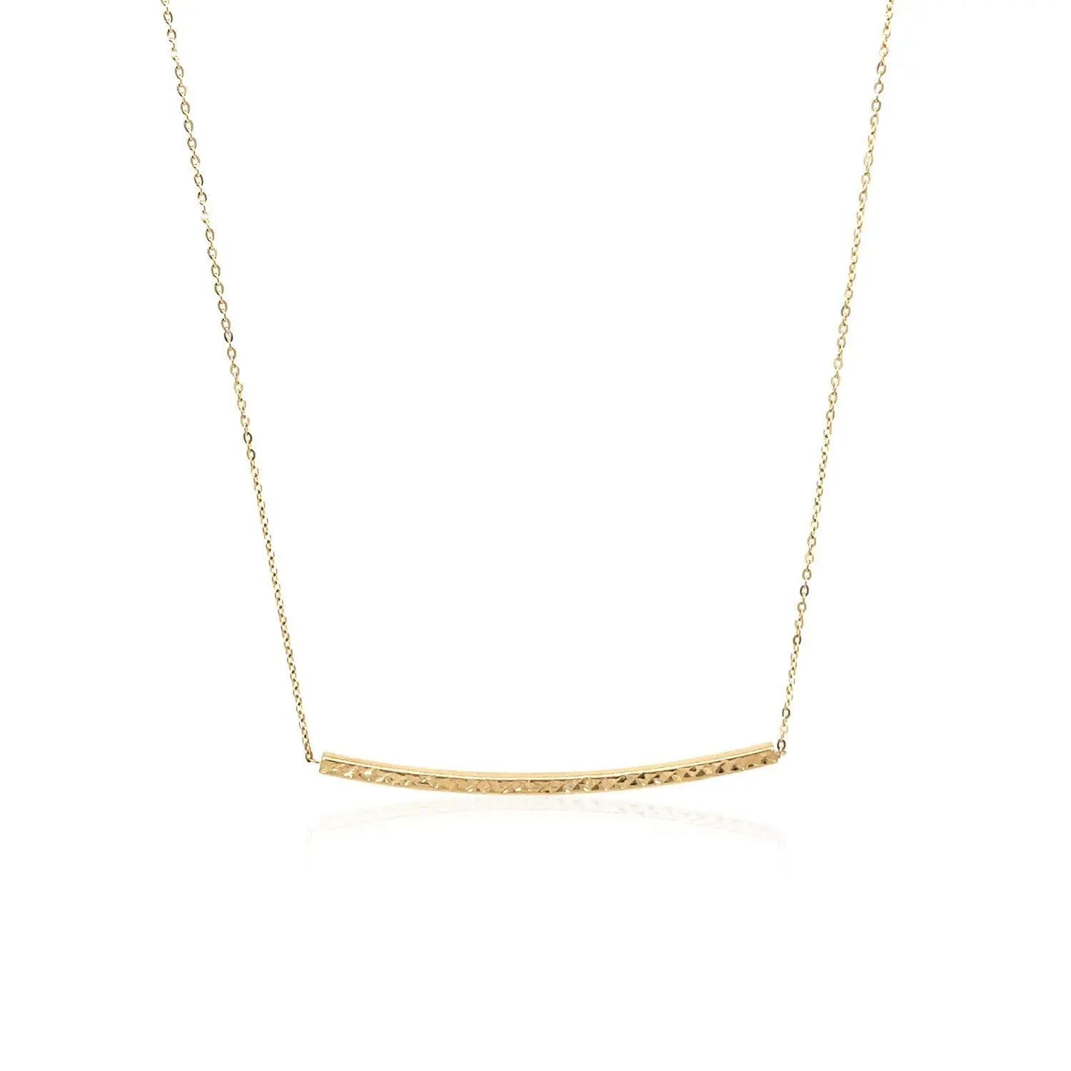 14k Yellow Gold Thin Textured Bar Necklace RCJ Necklaces  CELESTIA LUXE JEWELLERS