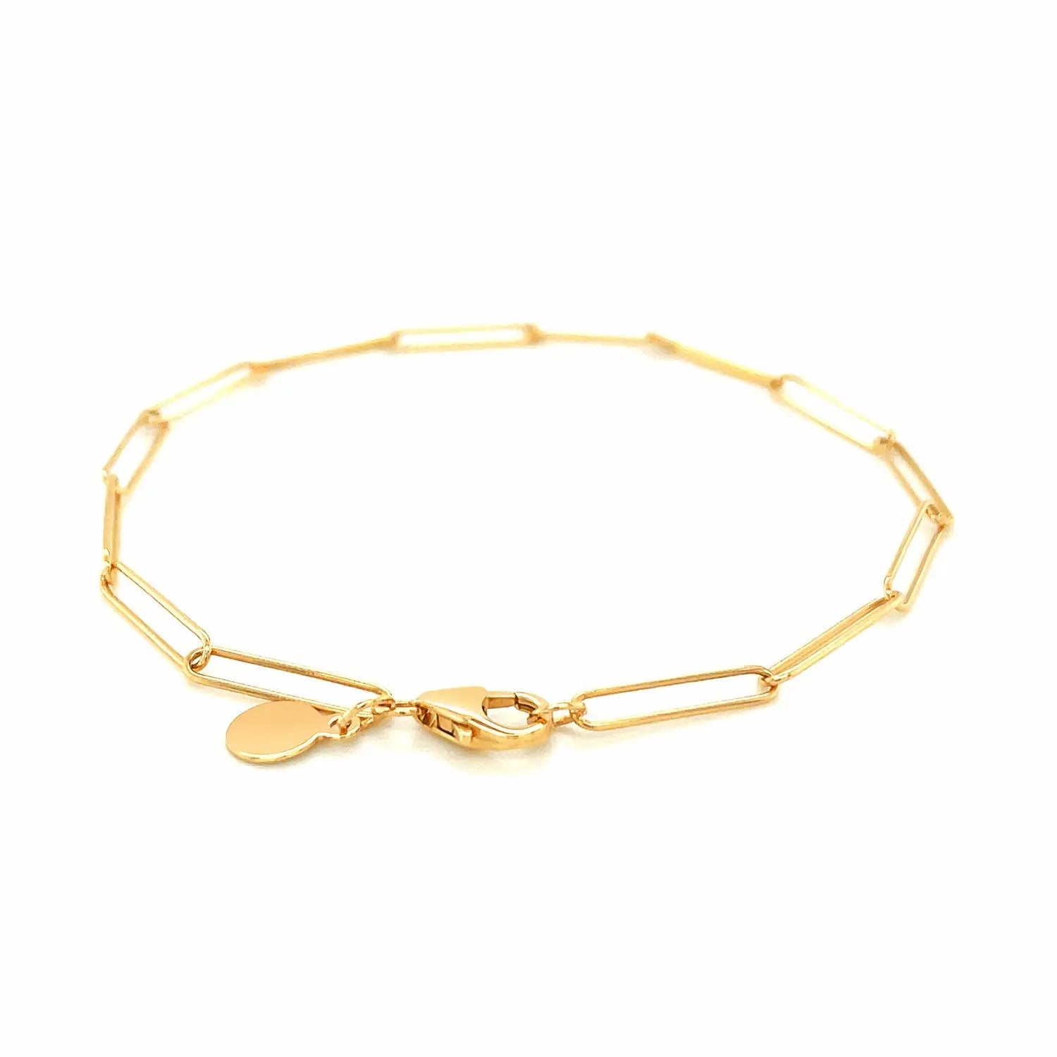 14k Yellow Gold Wire Paperclip Bracelet  (2.70 mm) RCJ Bracelets  CELESTIA LUXE JEWELLERS