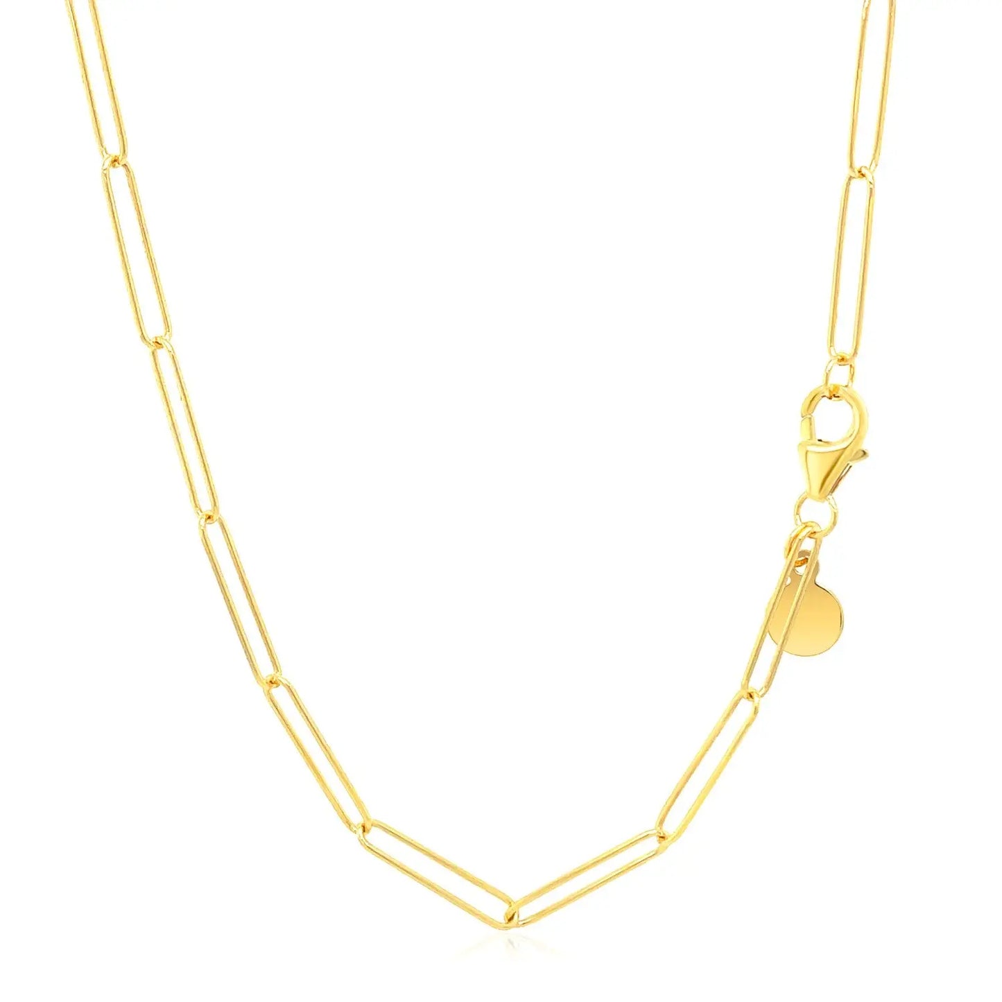14k Yellow Gold Wire Paperclip Chain (2.7 mm) RCJ Chains  CELESTIA LUXE JEWELLERS