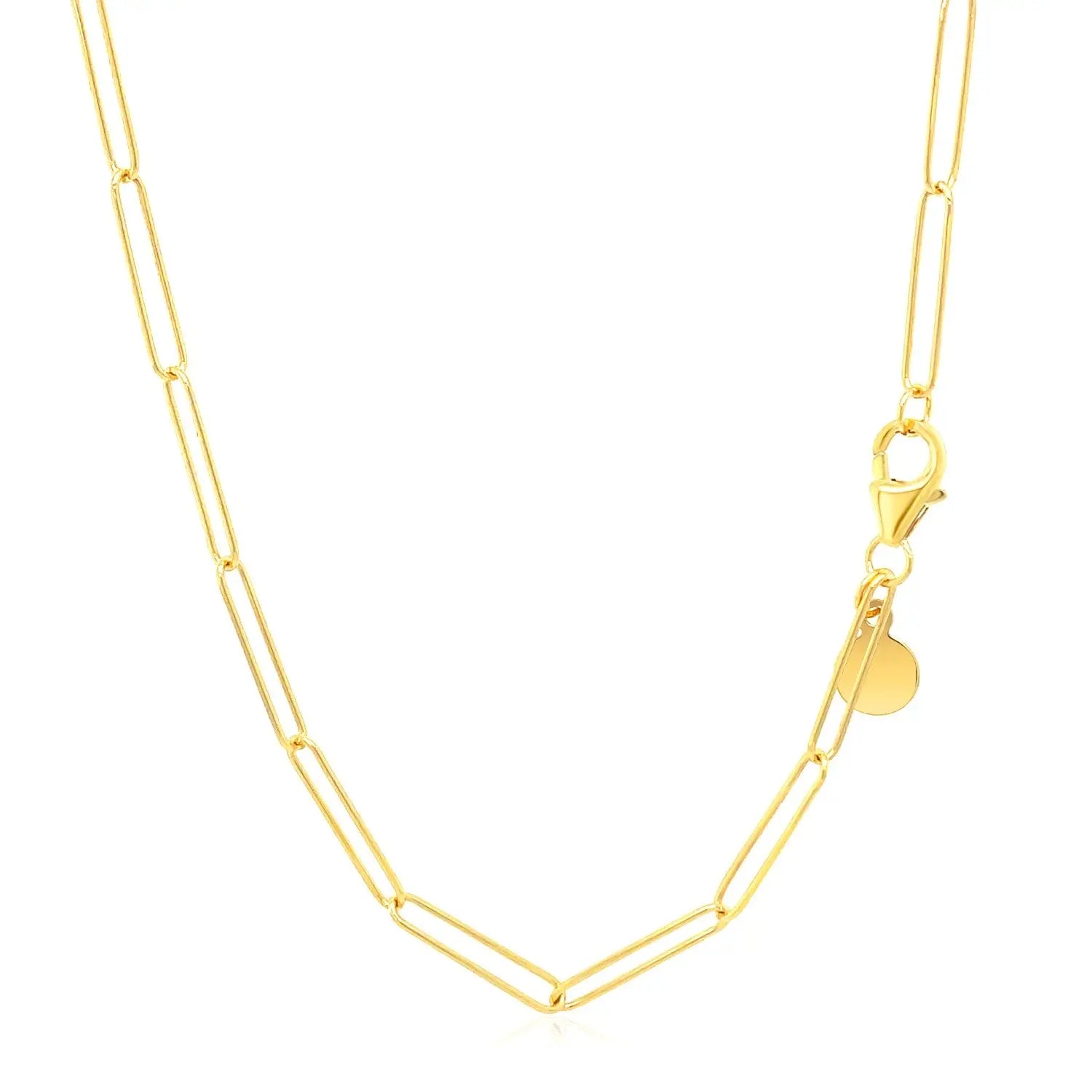 14k Yellow Gold Wire Paperclip Chain (2.7 mm) RCJ Chains  CELESTIA LUXE JEWELLERS