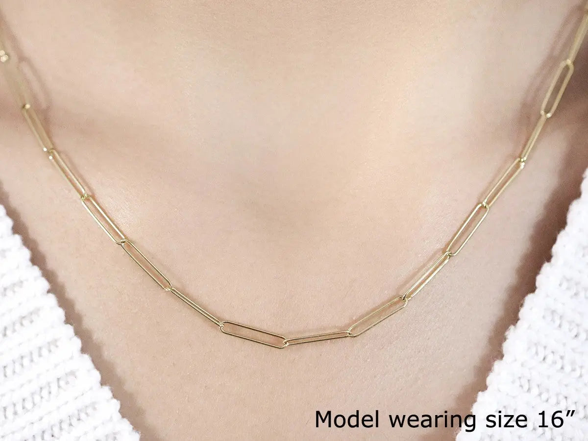 14k Yellow Gold Wire Paperclip Chain (2.7 mm) RCJ Chains  CELESTIA LUXE JEWELLERS
