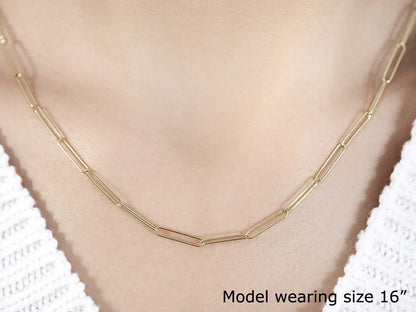 14k Yellow Gold Wire Paperclip Chain (2.7 mm) RCJ Chains  CELESTIA LUXE JEWELLERS