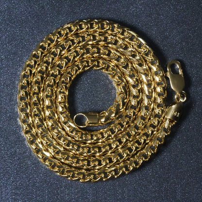 14k Yellow Solid Gold Diamond Cut Round Franco Chain (4.60 mm) RCJ Chains  CELESTIA LUXE JEWELLERS