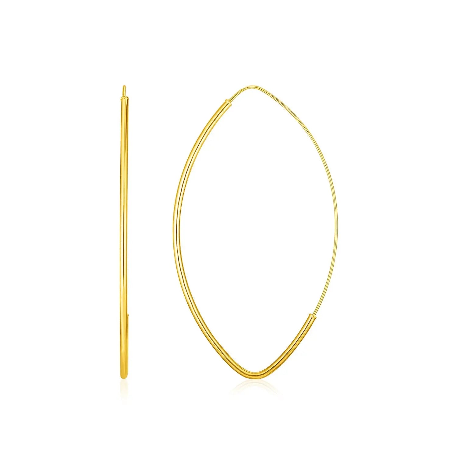 14k yellow Gold Polished Long Marquise Motif Earrings RCJ Earrings  CELESTIA LUXE JEWELLERS
