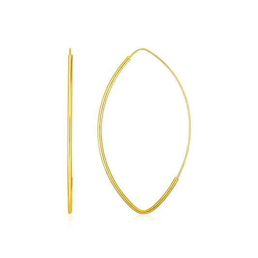 14k yellow Gold Polished Long Marquise Motif Earrings RCJ Earrings  CELESTIA LUXE JEWELLERS