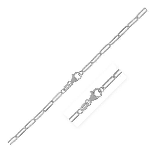 18K White Gold Paperclip Chain (2.50 mm) RCJ Chains  CELESTIA LUXE JEWELLERS