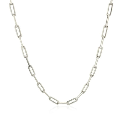 18K White Gold Paperclip Chain (2.50 mm) RCJ Chains  CELESTIA LUXE JEWELLERS