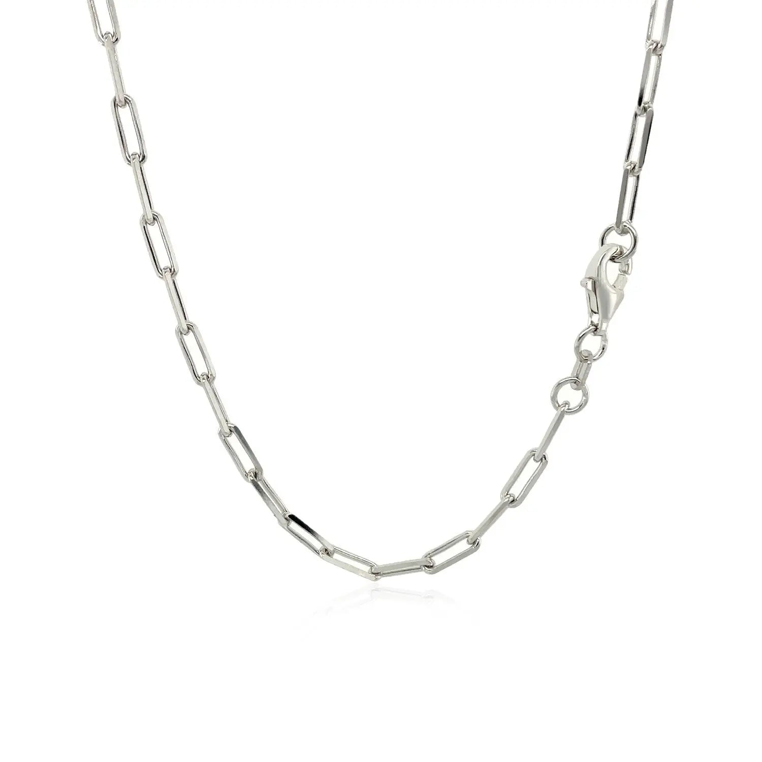 18K White Gold Paperclip Chain (2.50 mm) RCJ Chains  CELESTIA LUXE JEWELLERS