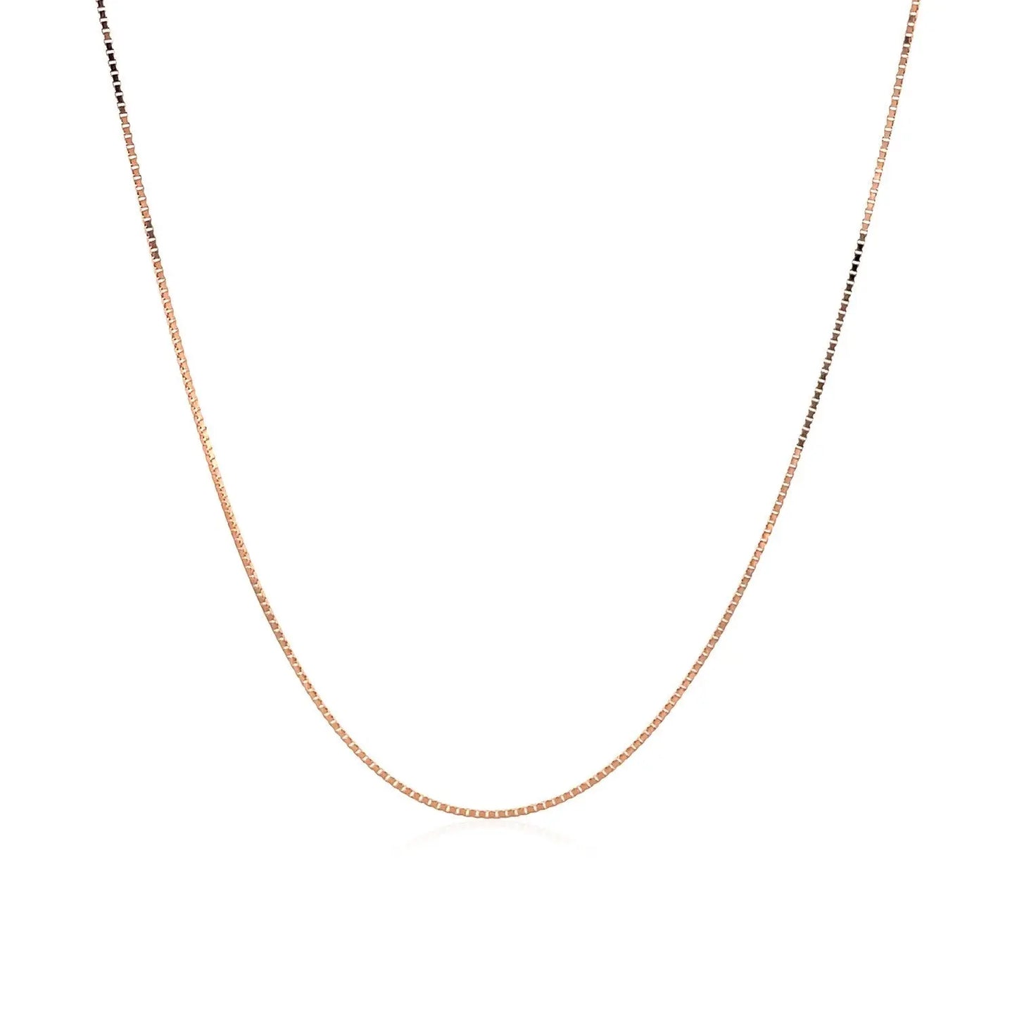 18k Rose Gold Classic Box Chain (0.60 mm) RCJ Chains  CELESTIA LUXE JEWELLERS