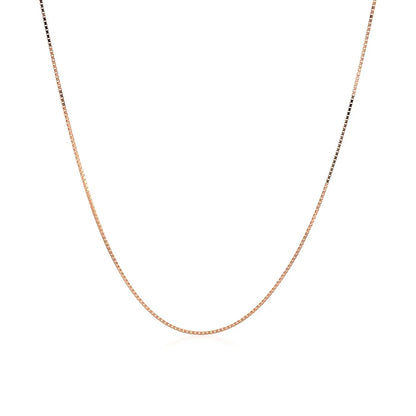 18k Rose Gold Classic Box Chain (0.60 mm) RCJ Chains  CELESTIA LUXE JEWELLERS