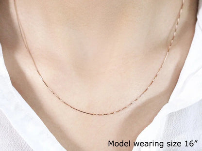 18k Rose Gold Classic Box Chain (0.60 mm) RCJ Chains  CELESTIA LUXE JEWELLERS