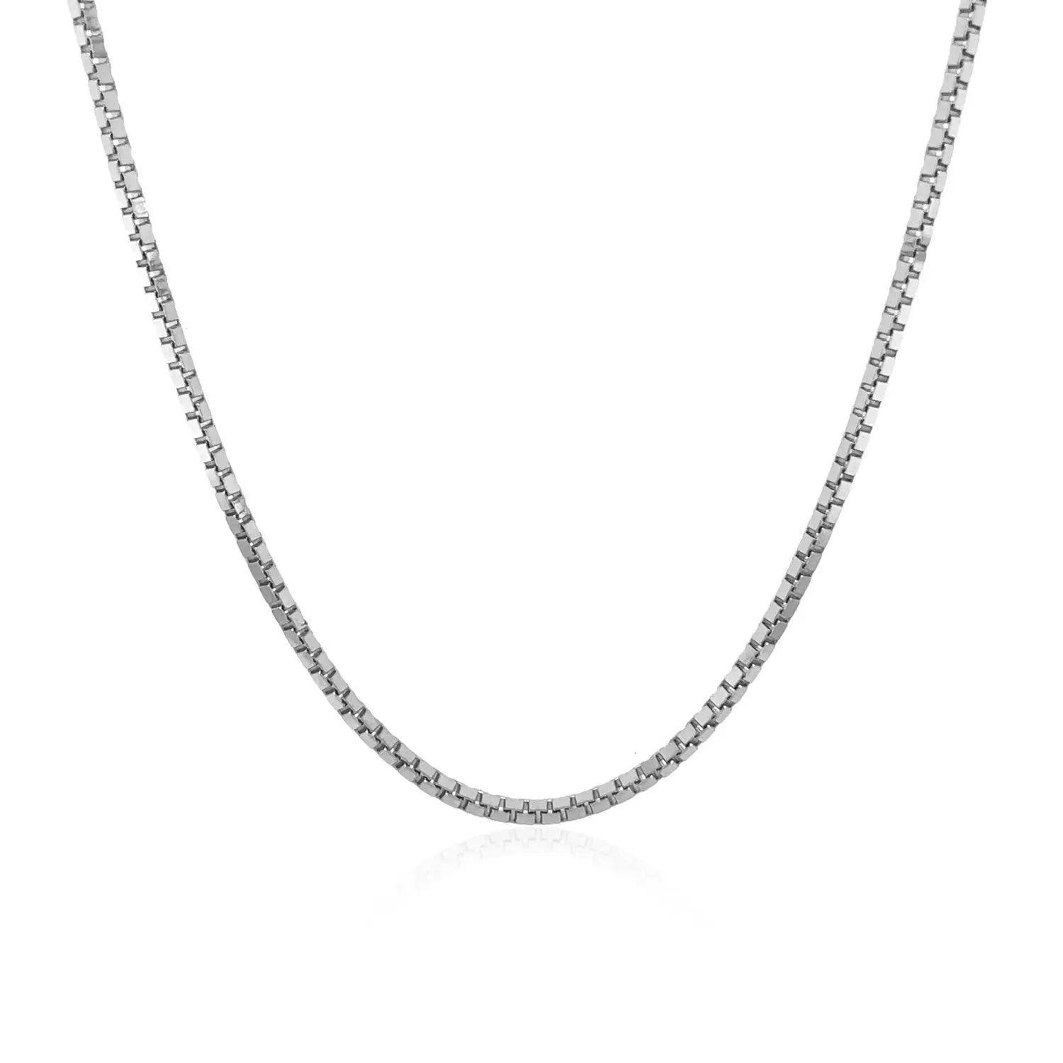 18k White Gold Classic Box Chain (1.40 mm) RCJ Chains  CELESTIA LUXE JEWELLERS