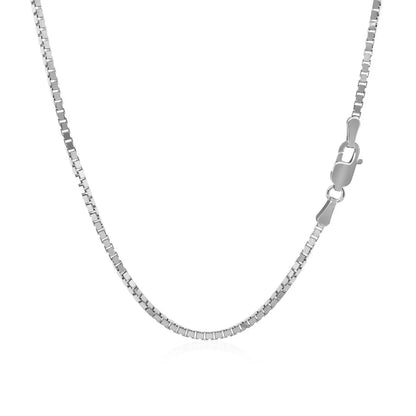 18k White Gold Classic Box Chain (1.40 mm) RCJ Chains  CELESTIA LUXE JEWELLERS
