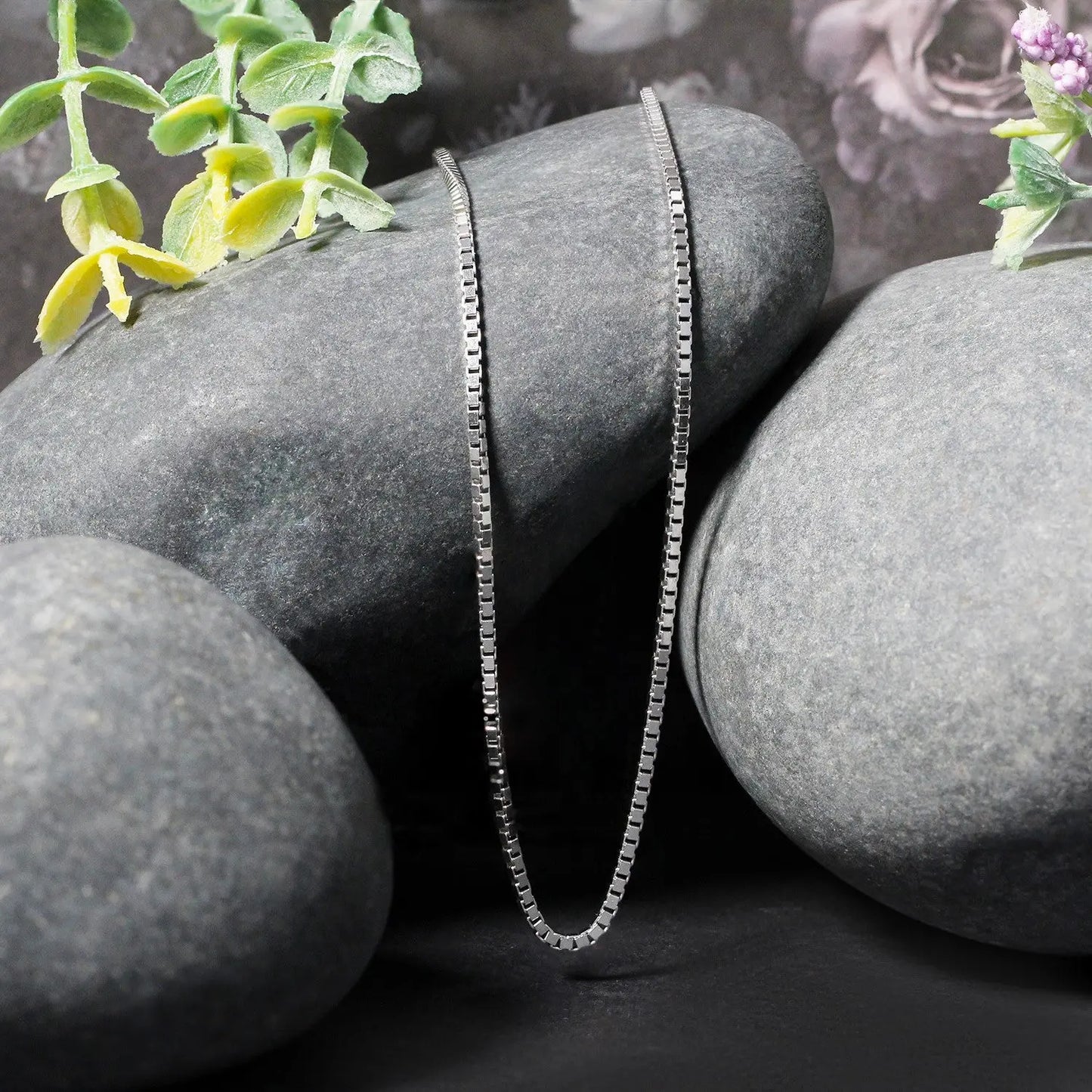 18k White Gold Classic Box Chain (1.40 mm) RCJ Chains  CELESTIA LUXE JEWELLERS