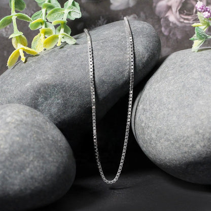 18k White Gold Classic Box Chain (1.40 mm) RCJ Chains  CELESTIA LUXE JEWELLERS