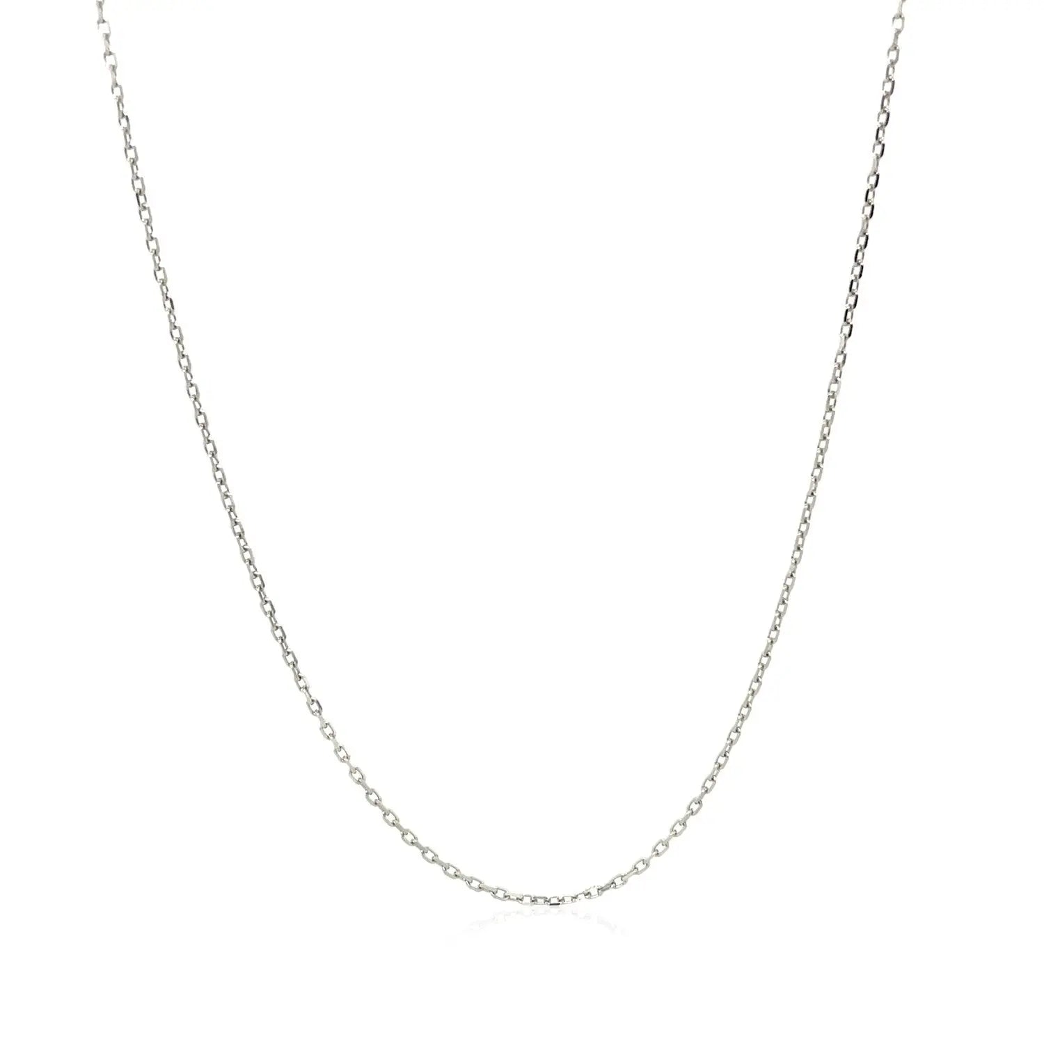 18k White Gold Diamond Cut Cable Link Chain (0.80 mm) RCJ Chains  CELESTIA LUXE JEWELLERS