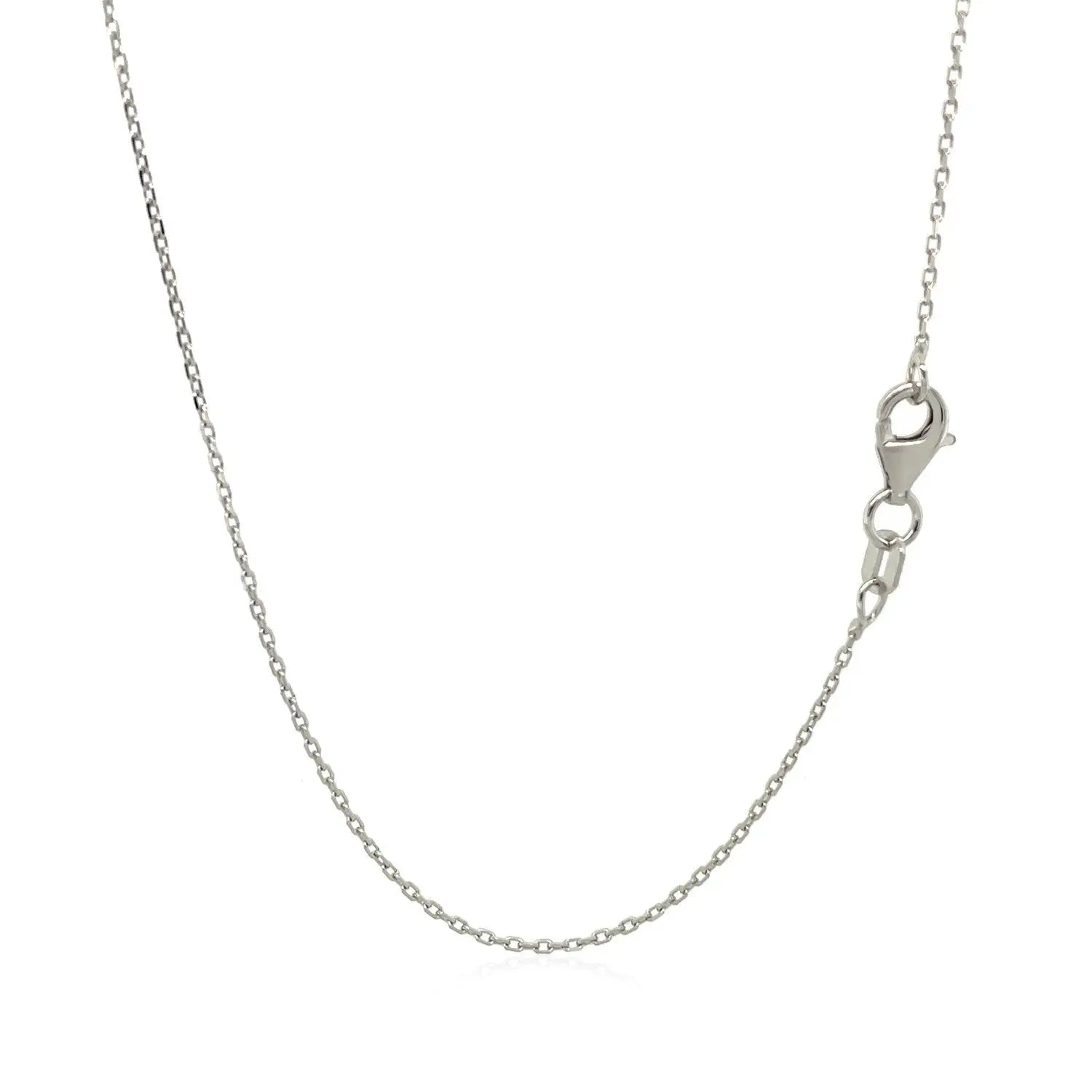 18k White Gold Diamond Cut Cable Link Chain (0.80 mm) RCJ Chains  CELESTIA LUXE JEWELLERS