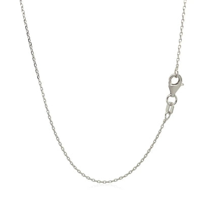 18k White Gold Diamond Cut Cable Link Chain (0.80 mm) RCJ Chains  CELESTIA LUXE JEWELLERS