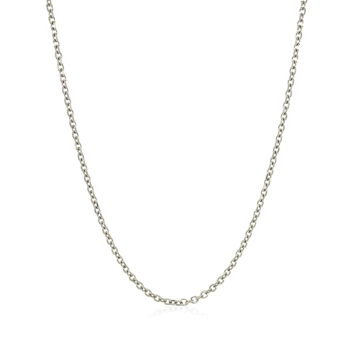 18k White Gold Diamond Cut Cable Link Chain (1.40 mm) RCJ Chains  CELESTIA LUXE JEWELLERS
