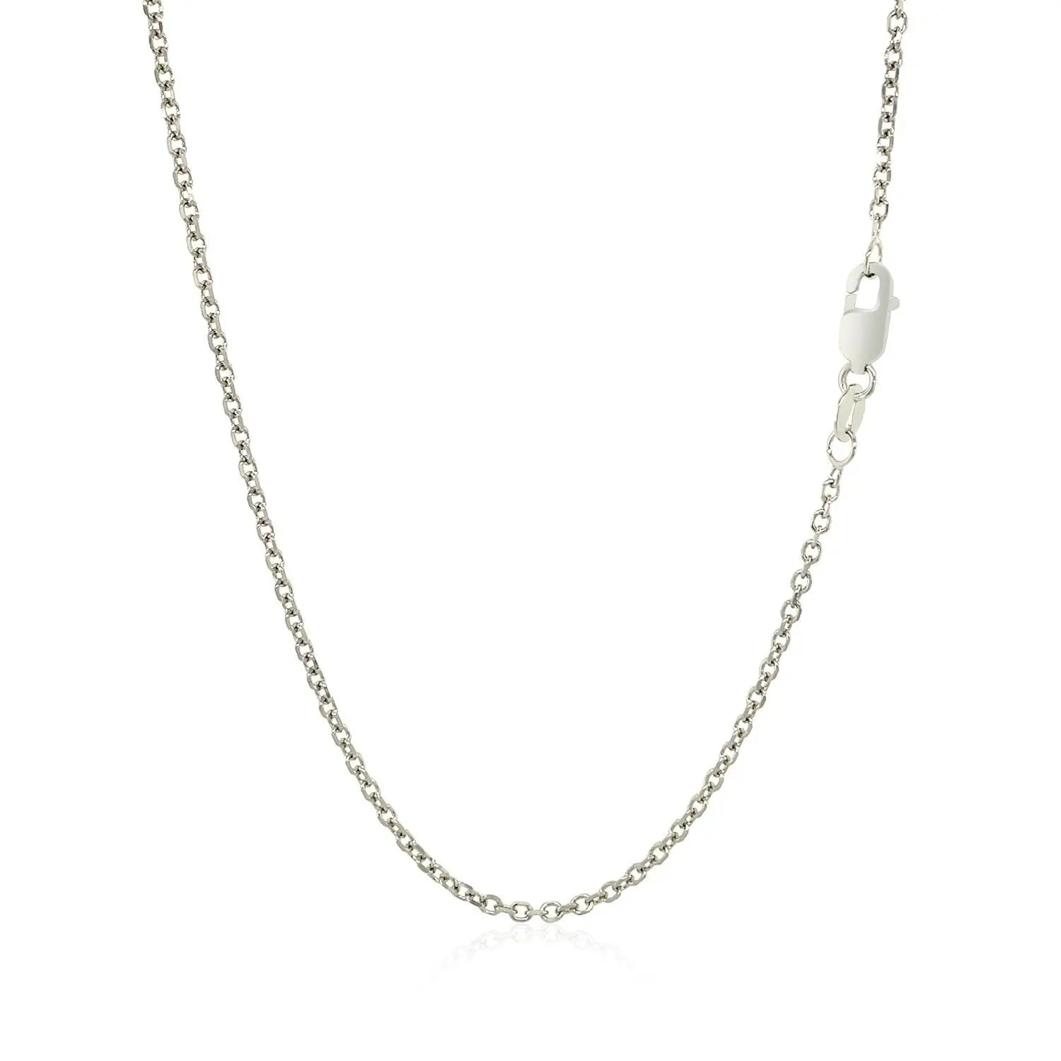 18k White Gold Diamond Cut Cable Link Chain (1.40 mm) RCJ Chains  CELESTIA LUXE JEWELLERS