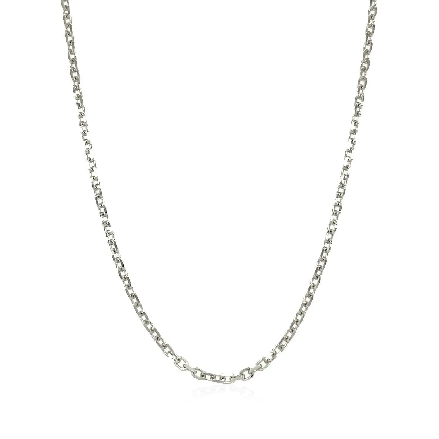 18k White Gold Diamond Cut Cable Link Chain (1.90 mm) RCJ Chains  CELESTIA LUXE JEWELLERS